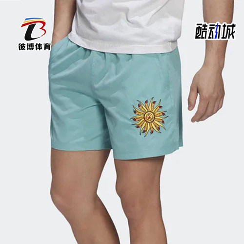 Adidas/阿迪达斯正品三叶草男士运动时尚印花直筒休闲短裤HT6583