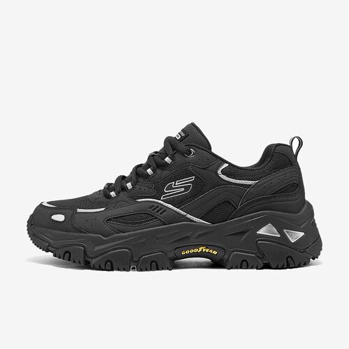 Skechers斯凯奇正品D'LITES Hiker男款低帮休闲跑步鞋237423-BKSL