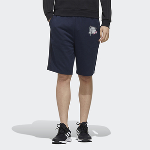 印花休闲透气中腰运动短裤 Adidas 时尚 NEO男士 FP7311 阿迪达斯正品