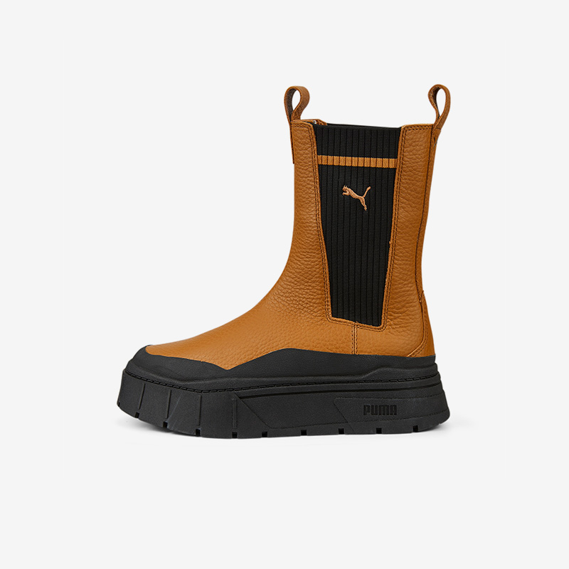 Puma/彪马正品Mayze Stack女子复古厚底休闲长筒靴386742-01