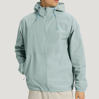 Adidas/阿迪达斯正品夏季男士多口袋凉感运动休闲连帽外套KR2512