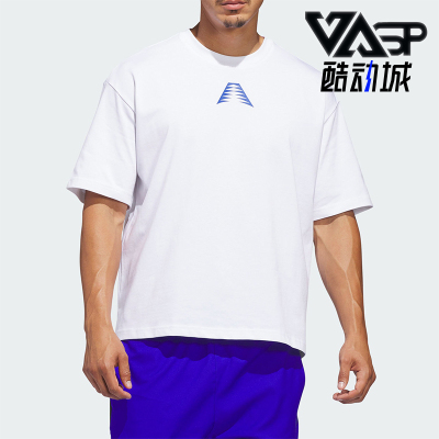 Adidas/阿迪达斯正品爱德华兹系列新款男经典白蓝色短袖T恤KC5670