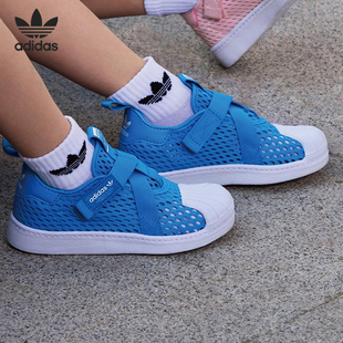 Adidas 夏季 三叶草魔术贴大童运动鞋 HQ4054 阿迪达斯正品