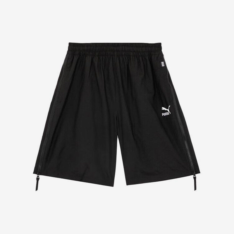 Puma彪马正品男女松紧休闲字母舒适百搭运动短裤五分裤677514-01