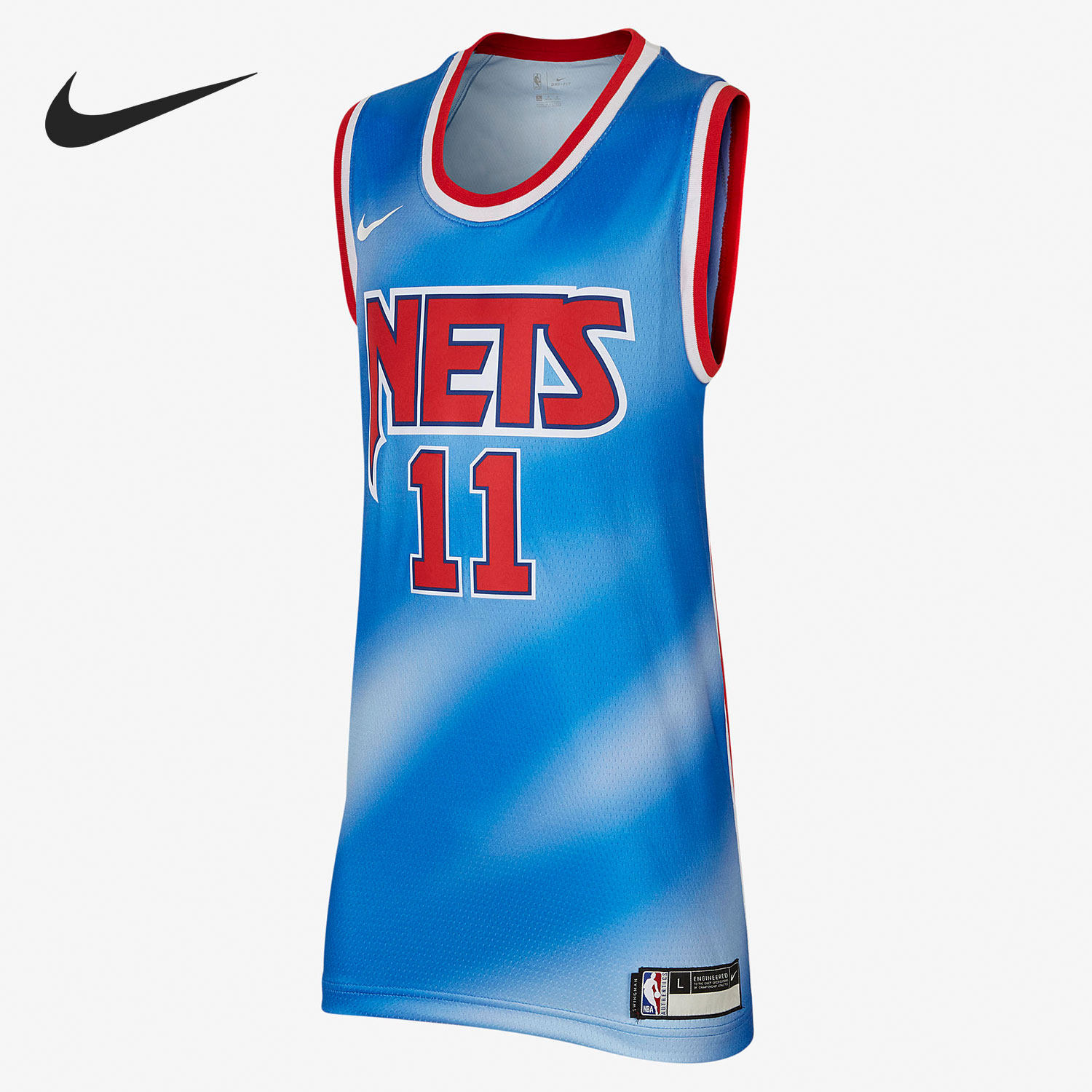 Nike耐克正品圆领透气欧文网队运动休闲儿童短袖球衣DJ4871-402
