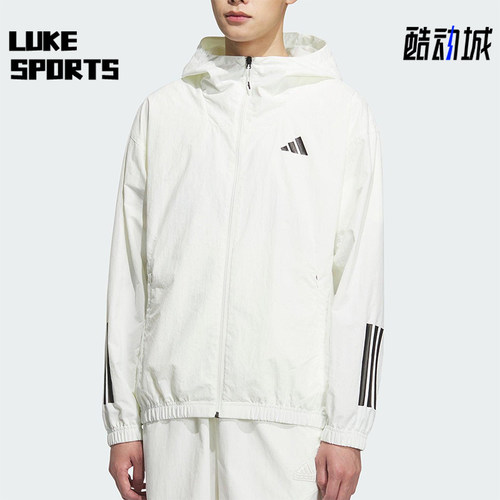 Adidas/阿迪达斯正品运动男士经典宽松透气连帽夹克外套KC3928