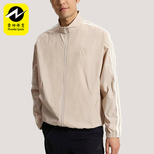 男士 Adidas 阿迪达斯正品 春季 梭织立领外套KR2521 运动休闲经典