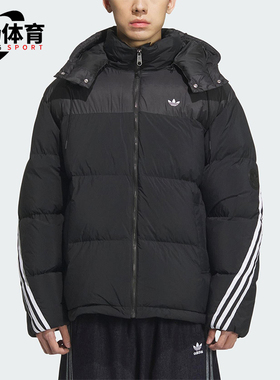 Adidas/阿迪达斯正品三叶草男士运动连帽保暖宽松羽绒服KC0173