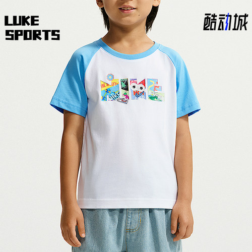 Nike/耐克正品小童休闲时尚简约透气宽松短袖T恤JF1855-100