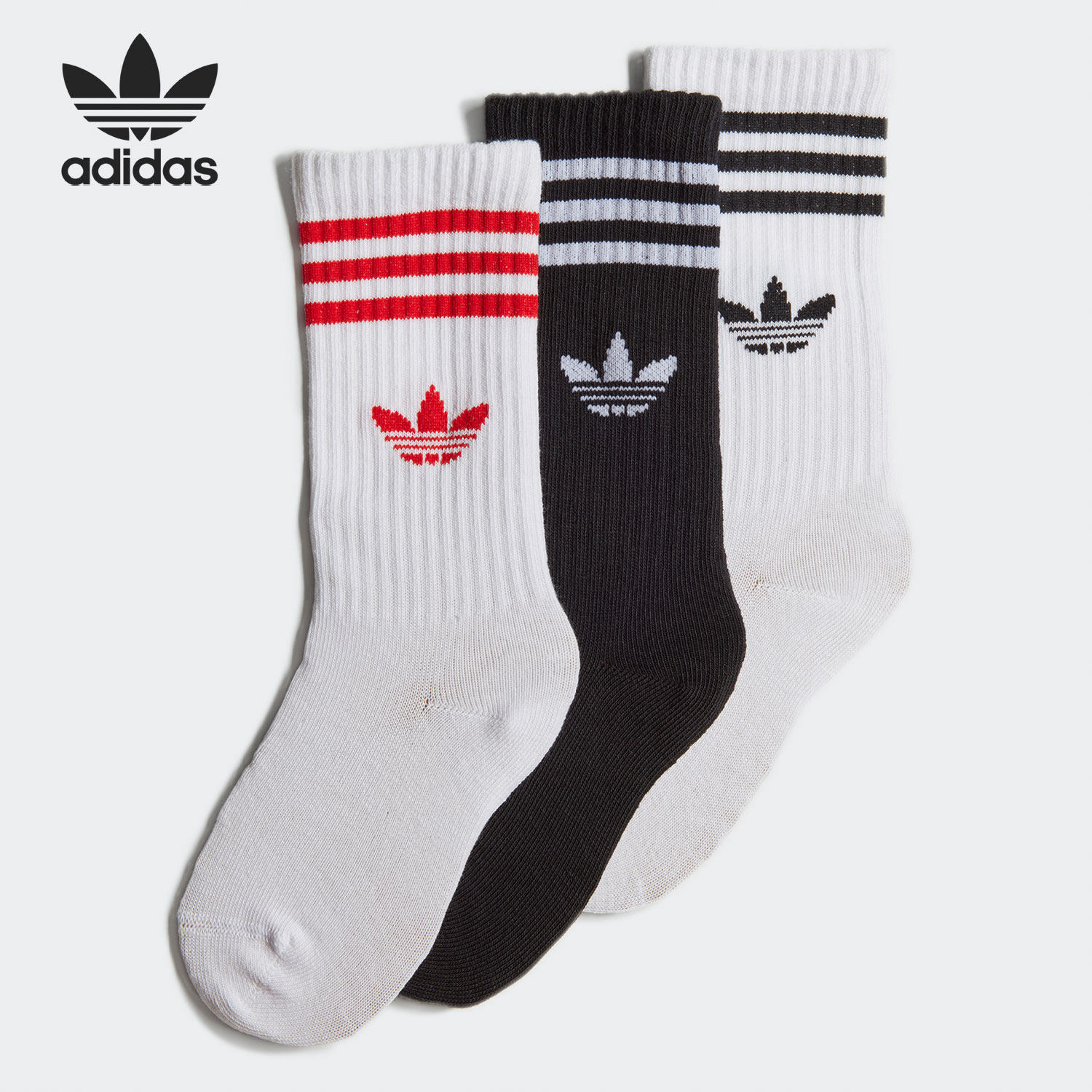 Adidas/阿迪达斯正品三叶草当季新款儿童袜三双装HC9592