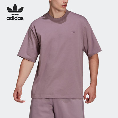 Adidas/阿迪达斯正品三叶草情侣款宽松运动圆领半袖T恤HC8595