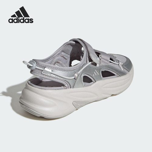 Adidas/阿迪达斯官方正品2025男女超轻缓震魔术贴厚底凉鞋JS4580