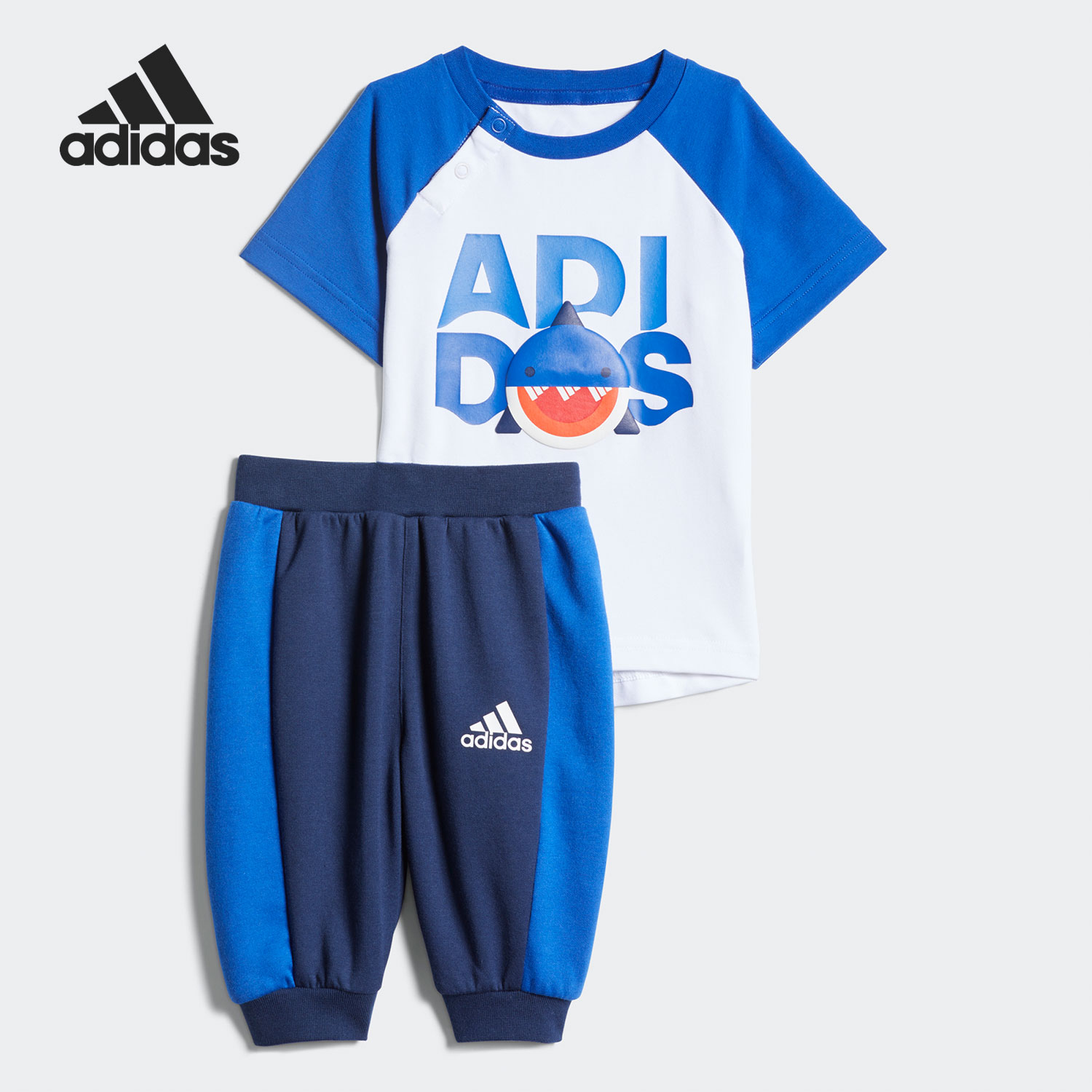 Adidas/阿迪达斯正品IN F GFX 3/4 SE儿童运动短袖套装GP0353