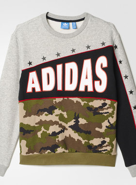 Adidas/阿迪达斯正品三叶草新款小童休闲套头卫衣 S96027