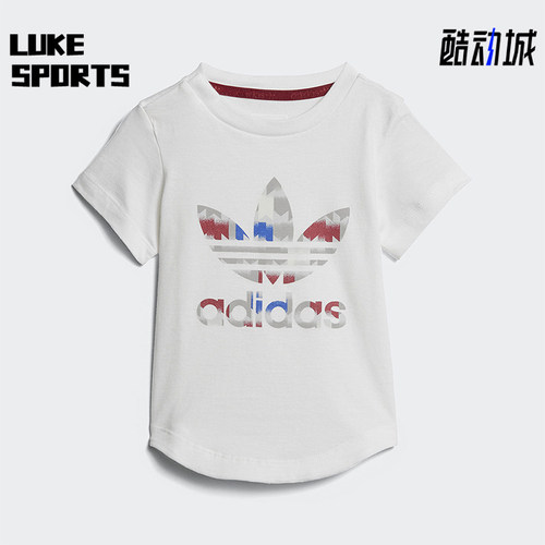 Adidas/阿迪达斯正品2025婴童休闲圆领透气运动印花短袖T恤CE4370