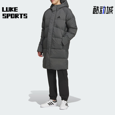 Adidas/阿迪达斯正品冬季男女防风连帽保暖运动长款羽绒服KQ5516