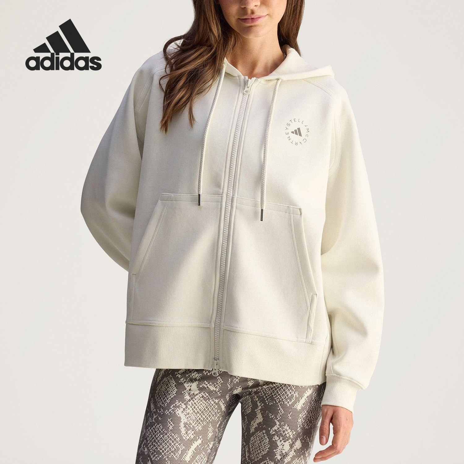 Adidas/阿迪达斯官方正品FZ HOODIE女士宽松休闲日常外套JX6769