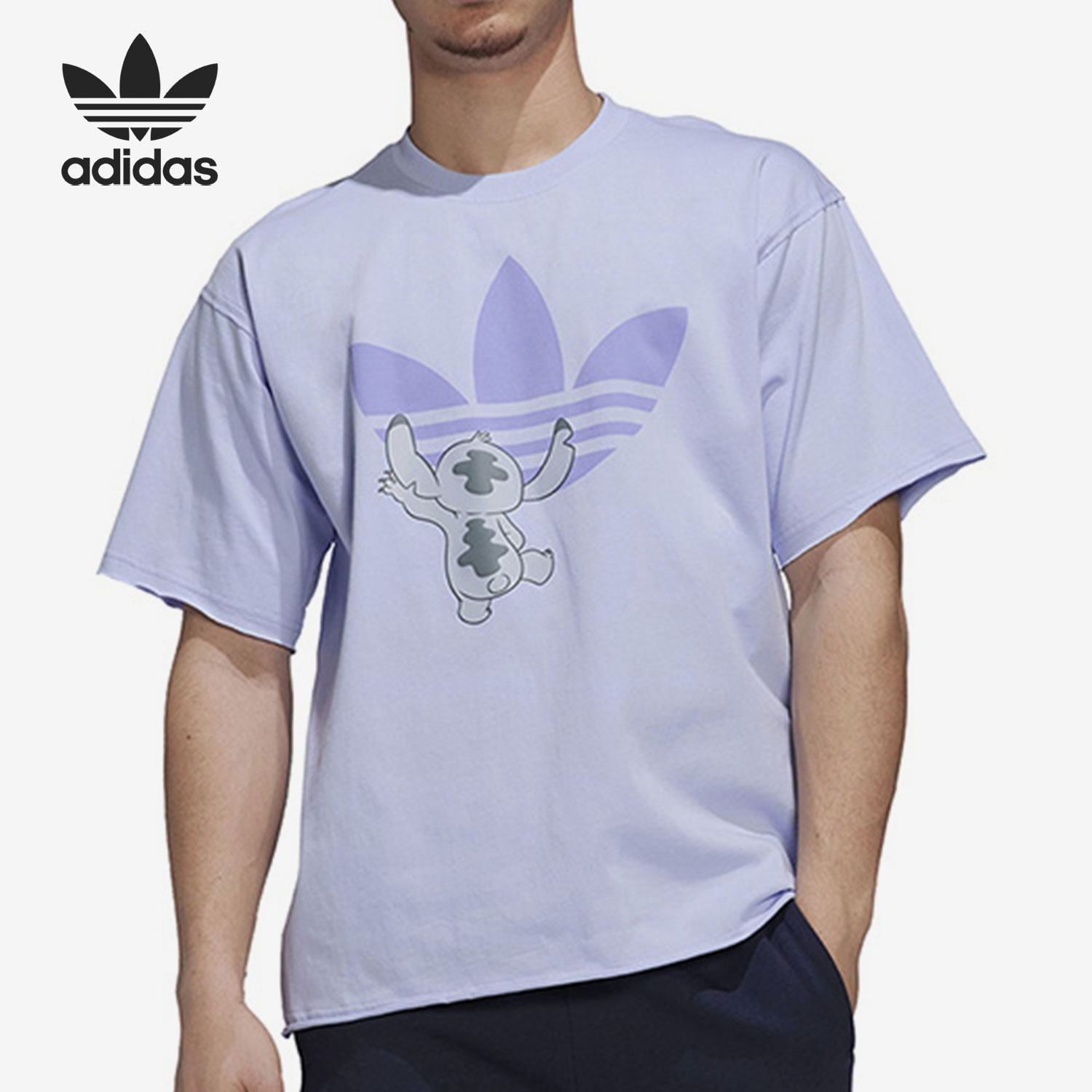 Adidas/阿迪达斯官方正品新款三叶草迪士尼男女运动T恤HT3941