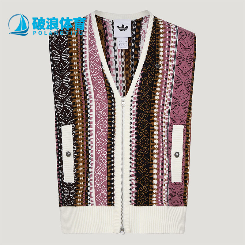 Adidas/阿迪达斯正品三叶草男女休闲针织运动宽松背心马甲KU6910
