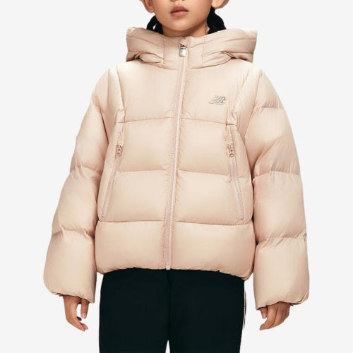 New Balance新百伦正品儿童拉链连帽短款羽绒服7PF43022-LPK