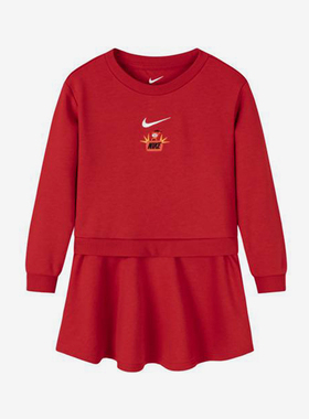 Nike/耐克正品2025新款小童时尚简约圆领连衣裙NY2412111PS-001