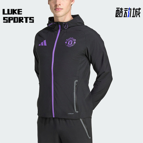 Adidas/阿迪达斯正品2025秋季款男士日常运动连帽足球外套JV5351