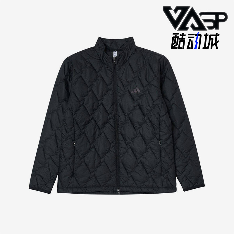 Adidas/阿迪达斯正品立领长袖棉服新款男黑色保暖棉服KD7995