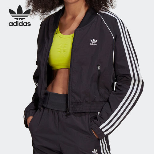 Adidas/阿迪达斯官方正品三叶草女子短款梭织运动夹克外套 GN2791