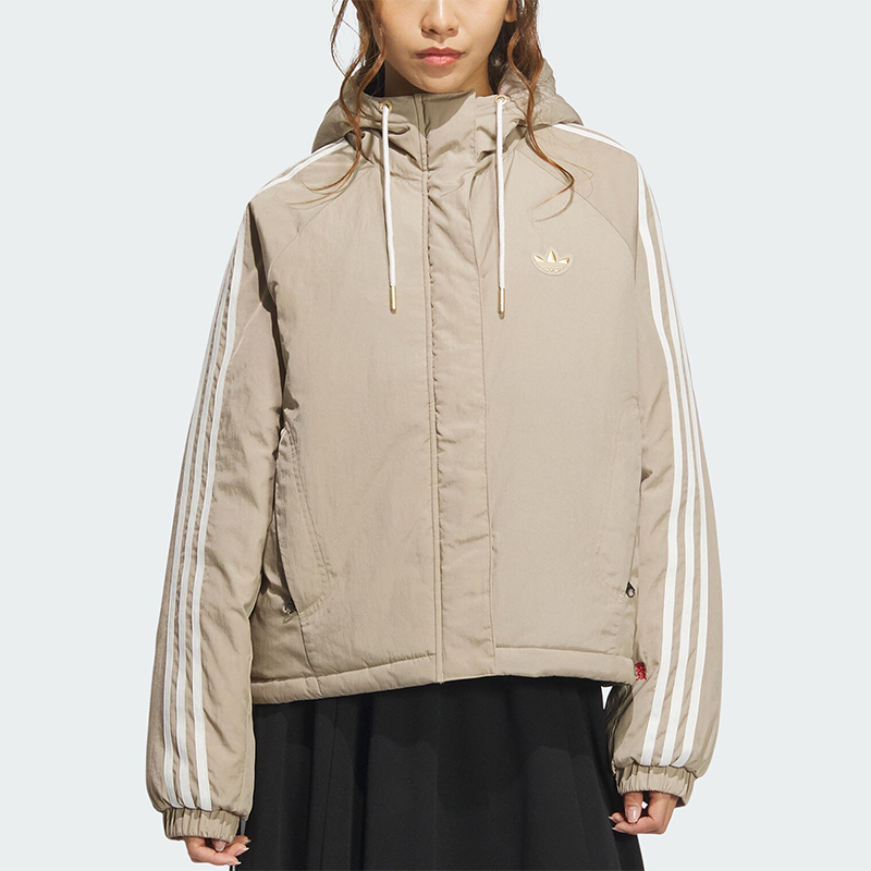 阿迪达斯女士运动连帽棉服