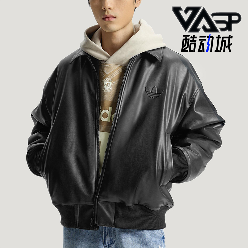 Adidas/阿迪达斯正品三叶草男士日常翻领休闲宽松耐穿外套IA7525