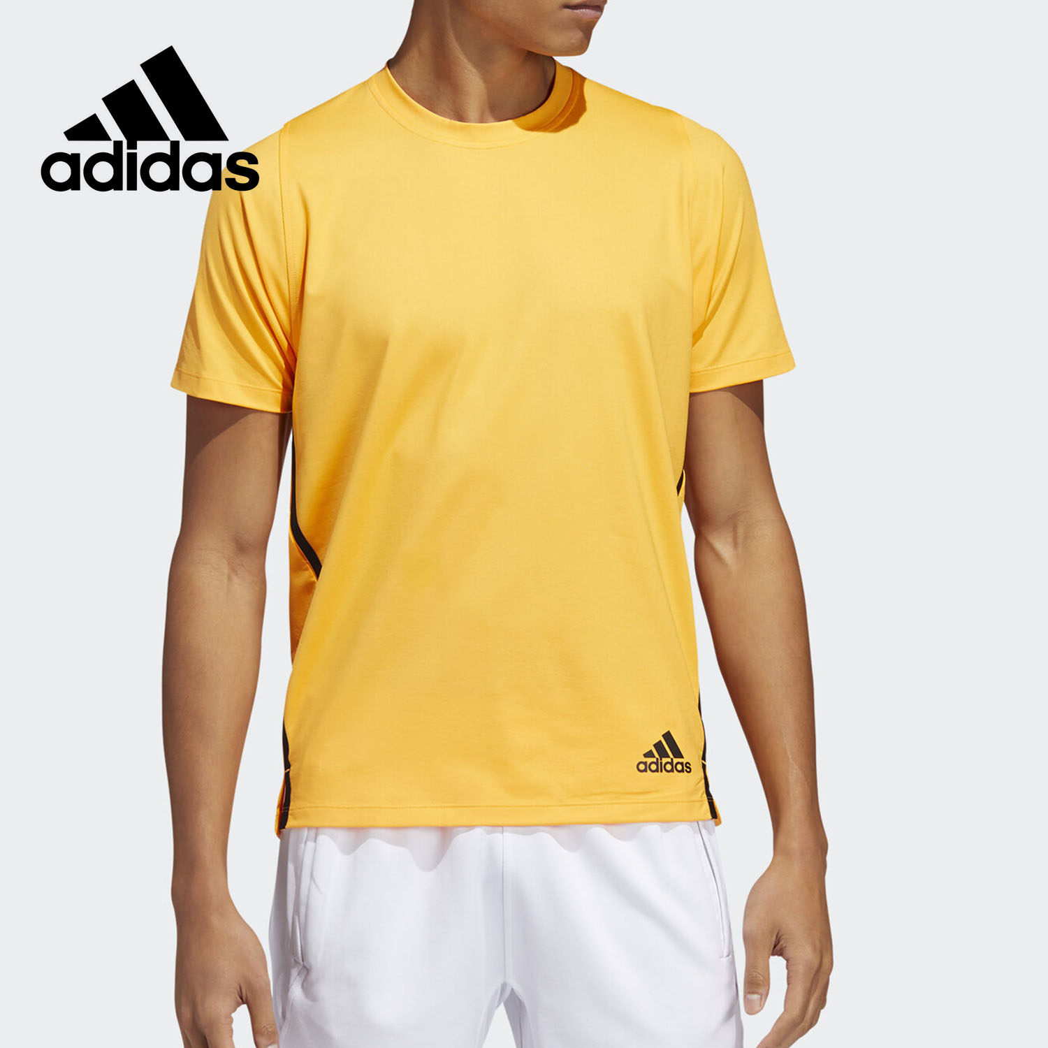 Adidas/阿迪达斯正品男子吸湿排汗训练运动短袖T恤 FL4308