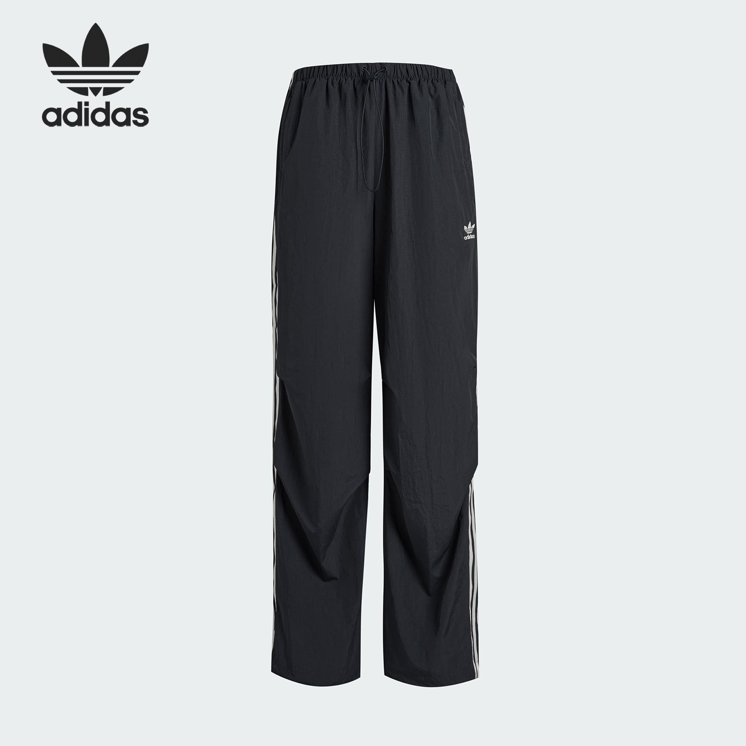 Adidas/阿迪达斯官方正品三叶草女士梭织宽松三条纹长裤KF9615