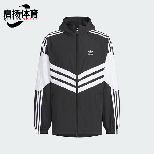 阿迪达斯男士宽松连帽防风服
