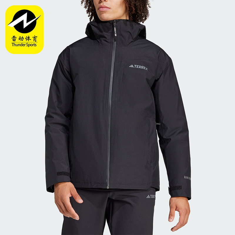 阿迪达斯男士连帽宽松休闲外套