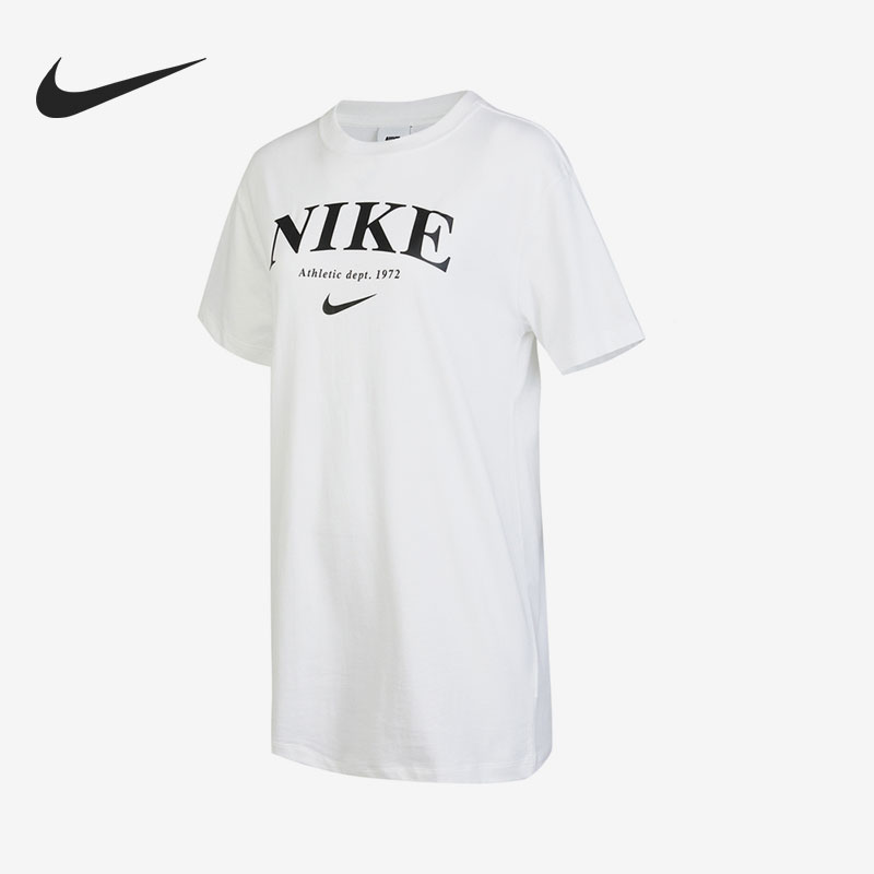 Nike/耐克正品圆领女子透气针织运动短袖T恤连衣裙DX6312-100