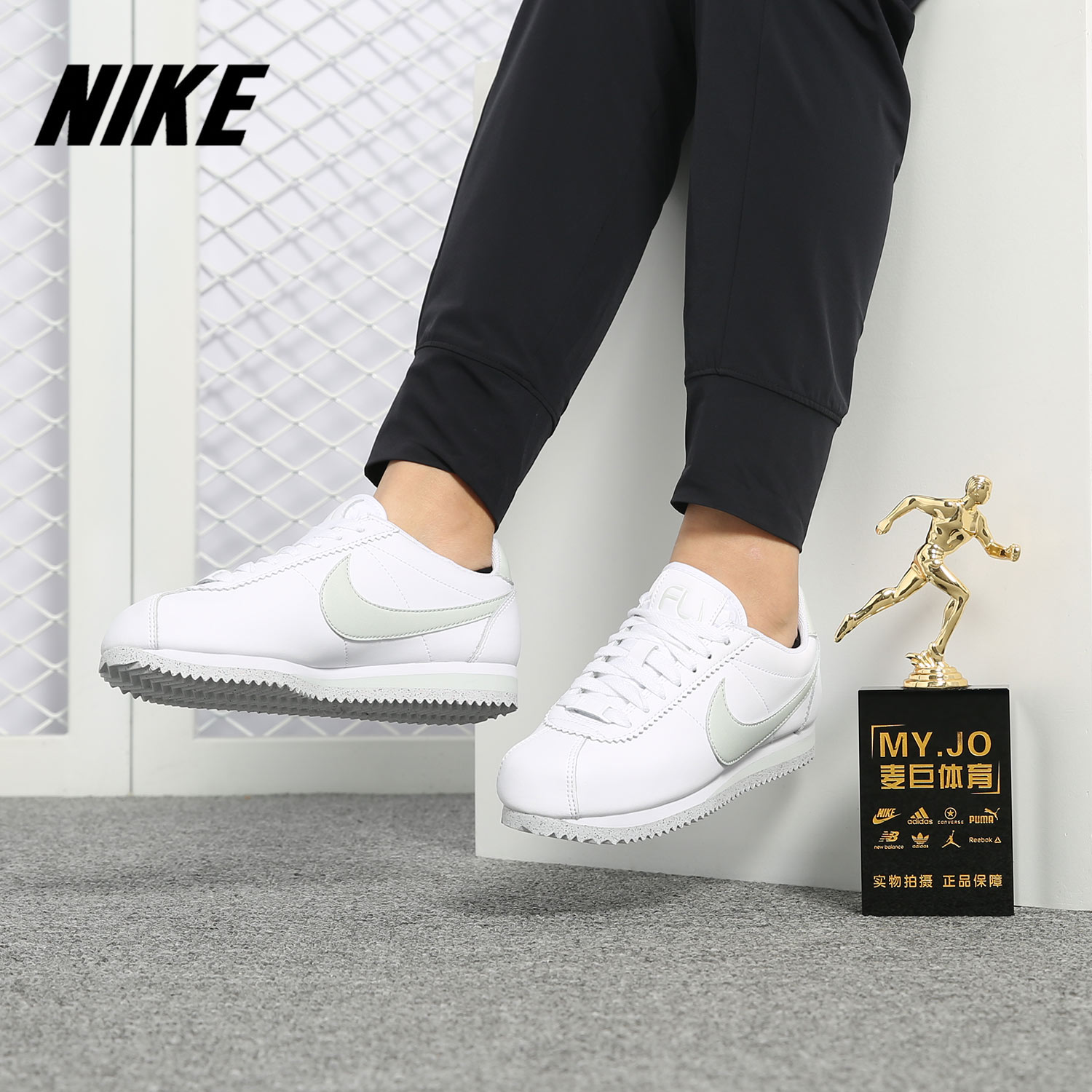 Nike/耐克正品Cortez Flyleather女子低帮系带休闲运动板鞋AR4874