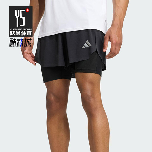 Adidas/阿迪达斯正品SHORTS男士透气二合一跑步运动短裤KE2286