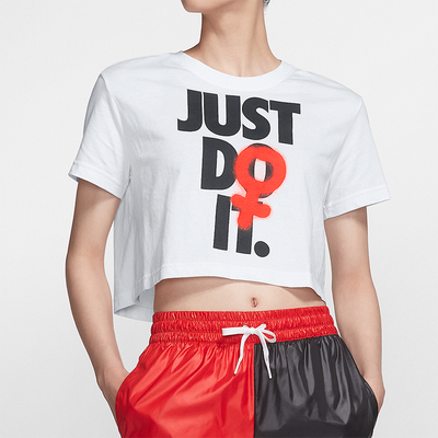 耐克正品wear女子短款bv7171t恤