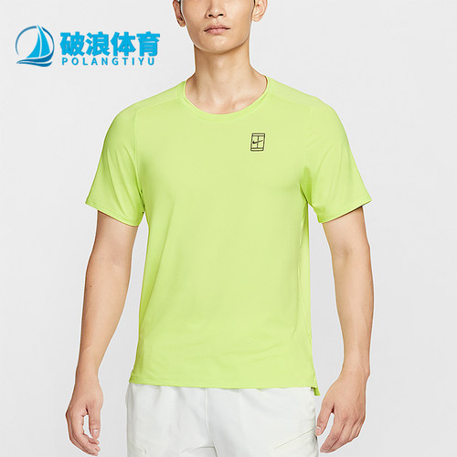 Nike/耐克正品Dri-FIT男士透气网球修身圆领运动短袖FZ6911-736