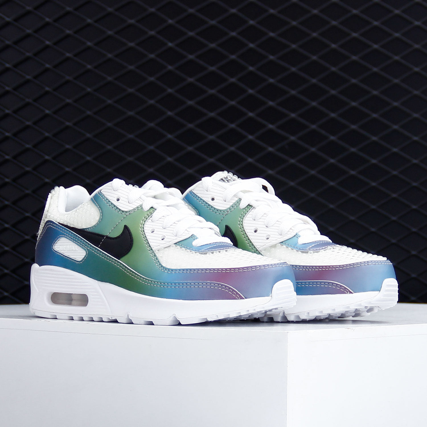 Nike/耐克正品AIR MAX 90 20 (GS) 大童渐变镭射气垫跑步鞋CT9631