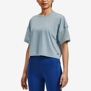 T恤1377069 训练亲肤短袖 户外女士圆领简约短款 465 安德玛正品