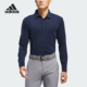 阿迪达斯正品 高尔夫男士 运动长袖 Adidas 翻领POLO衫 IT7211