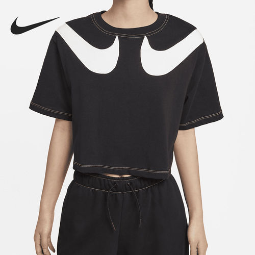 Nike/耐克正品2025女士圆领套头透气印花短款短袖DD5591-010