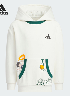 Adidas/阿迪达斯正品2025春季新款小童针织图案卫衣KB4571