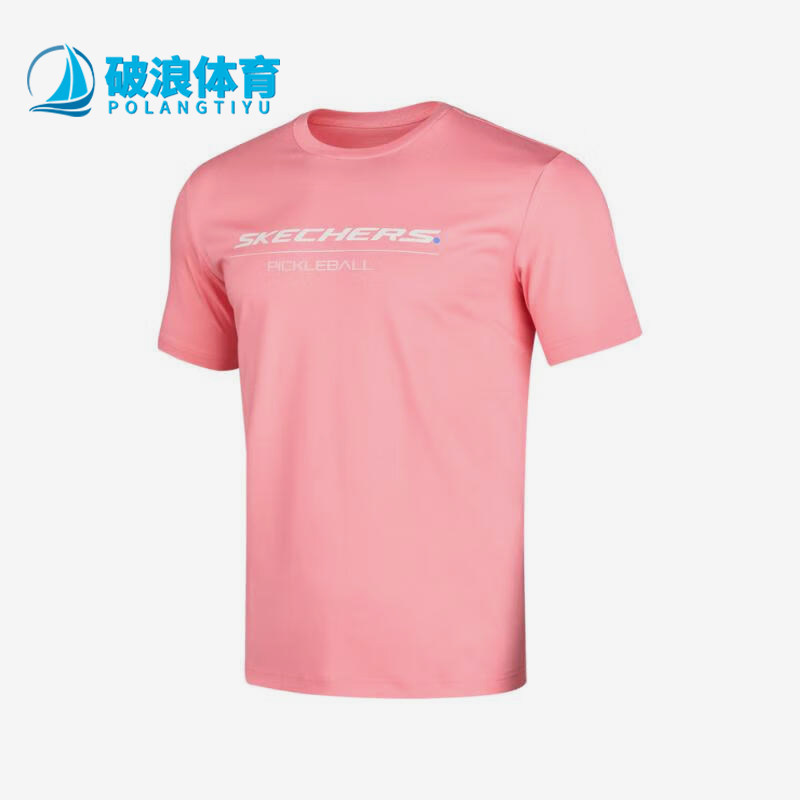 Skechers/斯凯奇正品时尚休闲新款男女透气运动跑步圆领针织短袖