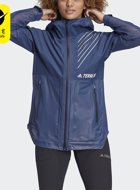 Adidas/阿迪达斯正品2025女士耐磨户外连帽防风运动外套FJ9369