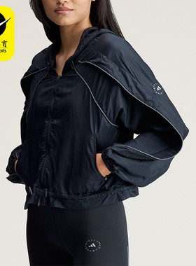 Adidas/阿迪达斯正品新款女士条纹连帽拉链经典长袖外套KA9517