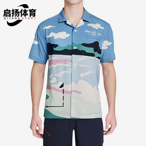 Puma/彪马正品夏季男士时尚拼接透气翻领经典休闲衬衫623961-01