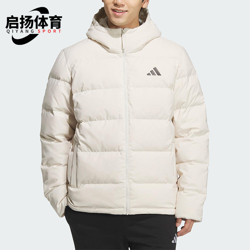 Adidas/阿迪达斯正品2025男士简约运动休闲连帽保暖羽绒服KF4398