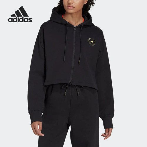 Adidas/阿迪达斯官方正品新款女士连帽简约印花运动外套HG1946